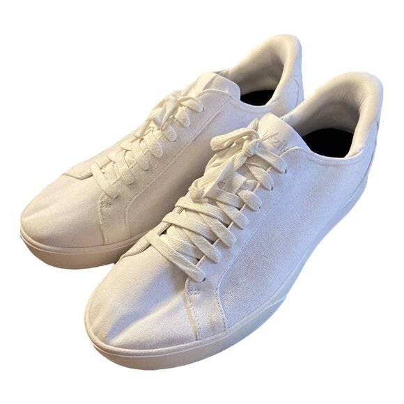 Kizik men’s Irvine White lace sneaker low top 10.5‎ WIDE - Picture 1 of 8